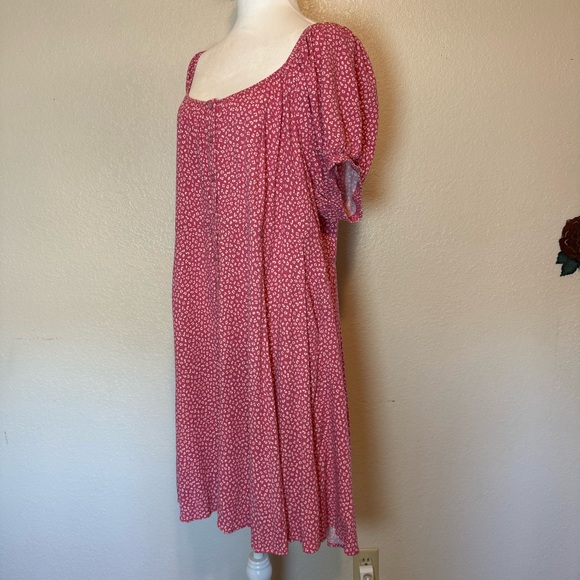 Torrid Button Front Skater Mini Dress Pink & White Size 3X - Picture 5 of 14